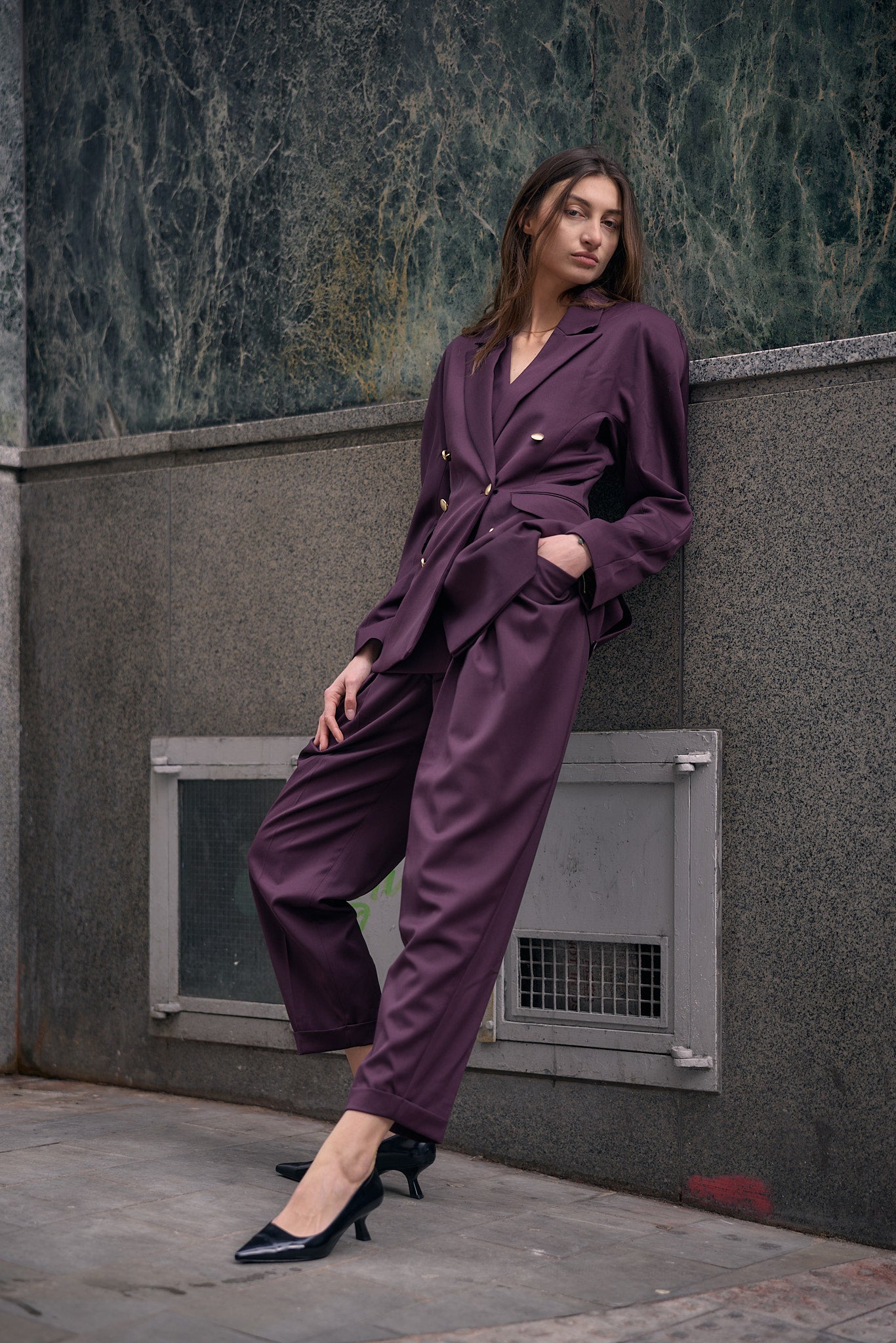 Classic Double Breased Tailored Jacket "Power Suits"