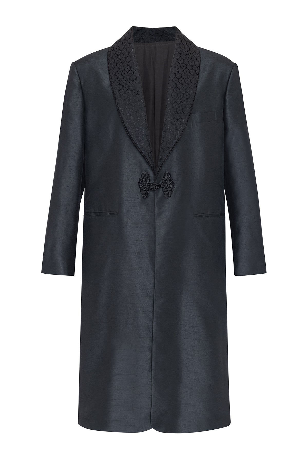 Classic Smoking Long Jacket "Godfather Black"