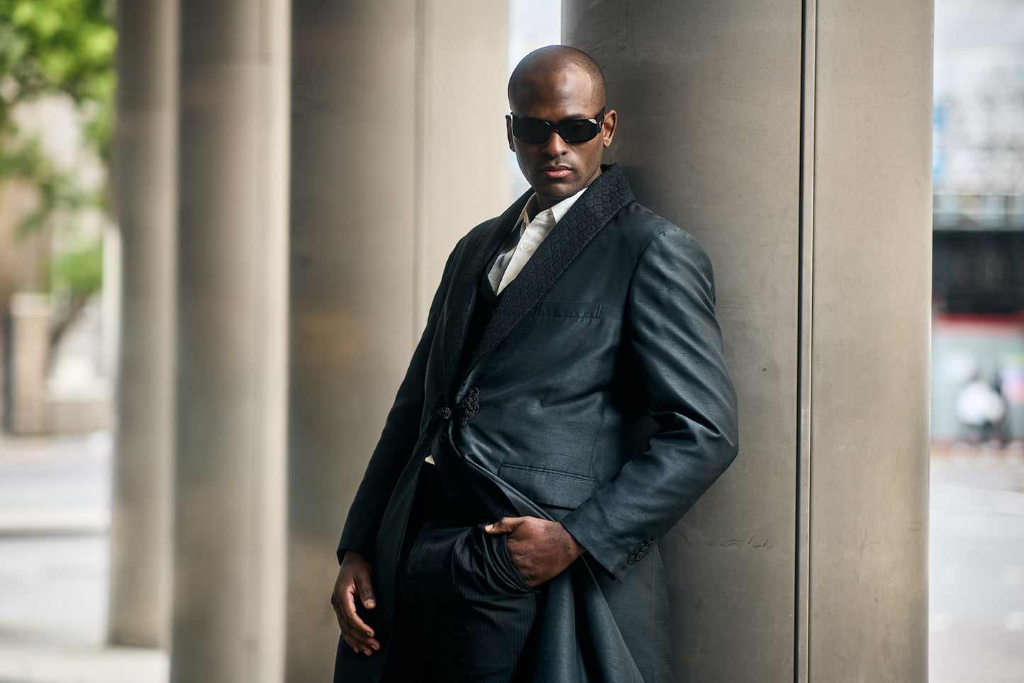 Classic Smoking Long Jacket "Godfather Black"