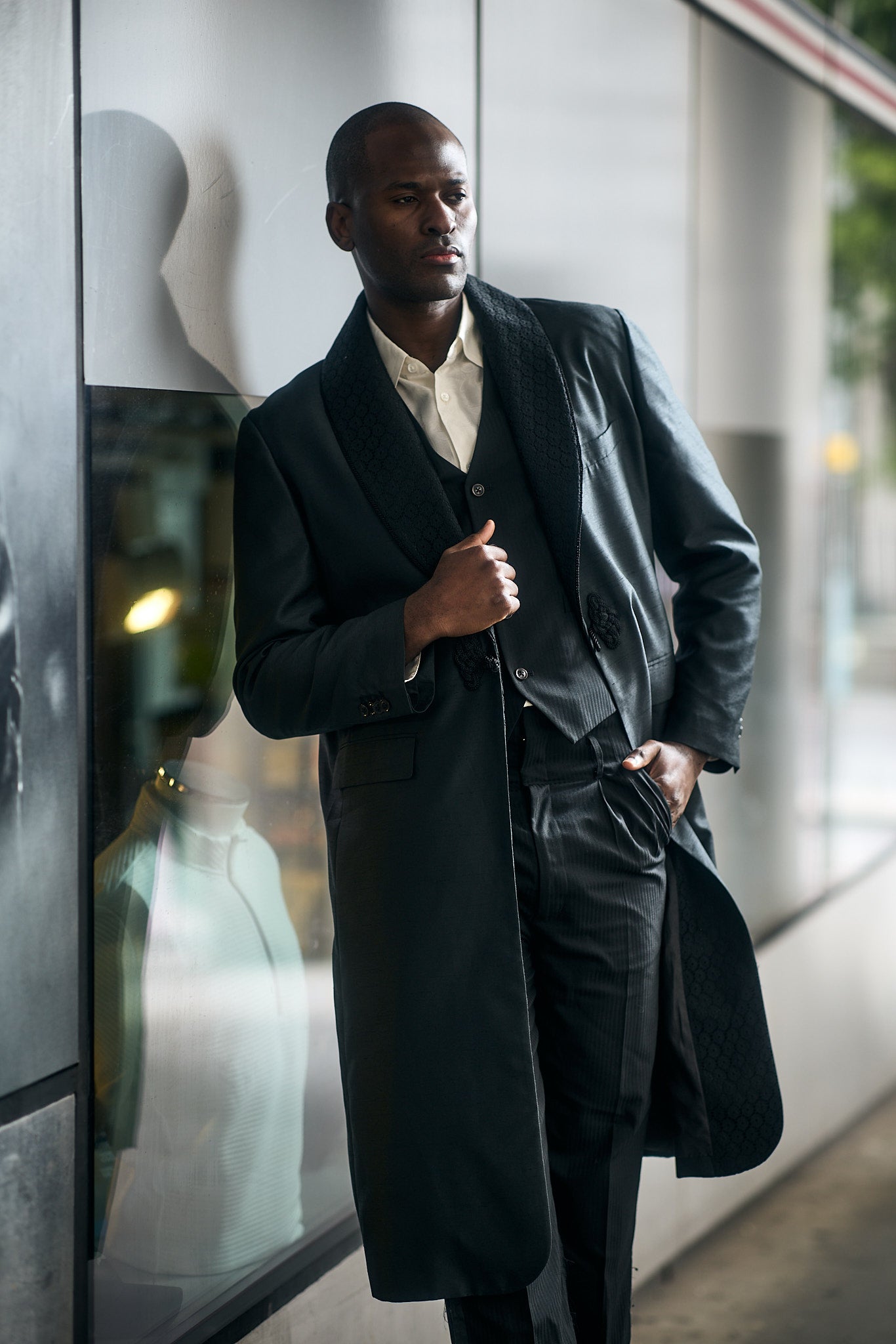 Classic Smoking Long Jacket "Godfather Black"