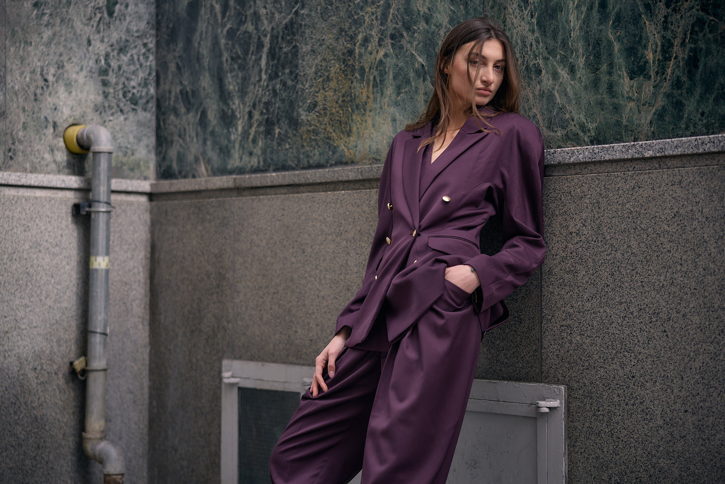 Classic Double Breased Tailored Jacket "Power Suits"