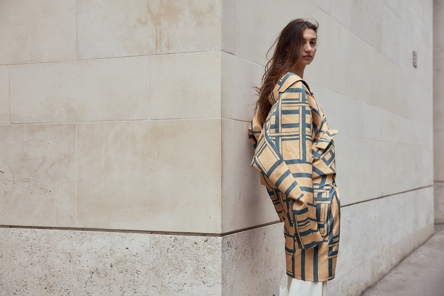 Classic Smoking Long Jacket "Kimono Mid Century"