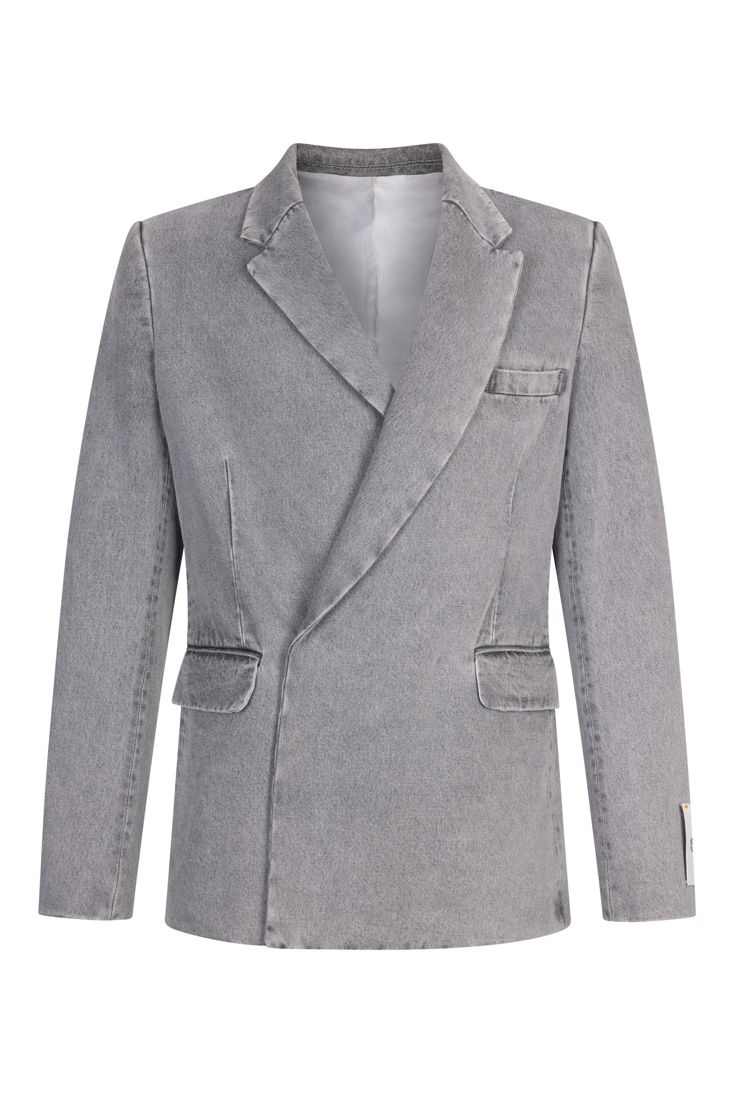 Aging Denim Double Breasted Tailored Jacket