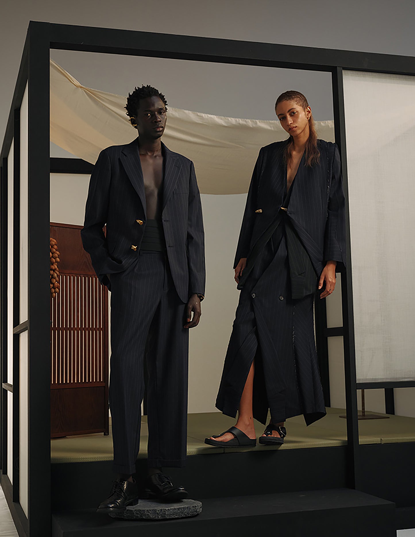 Tailored Jacket (Navy Stripe)