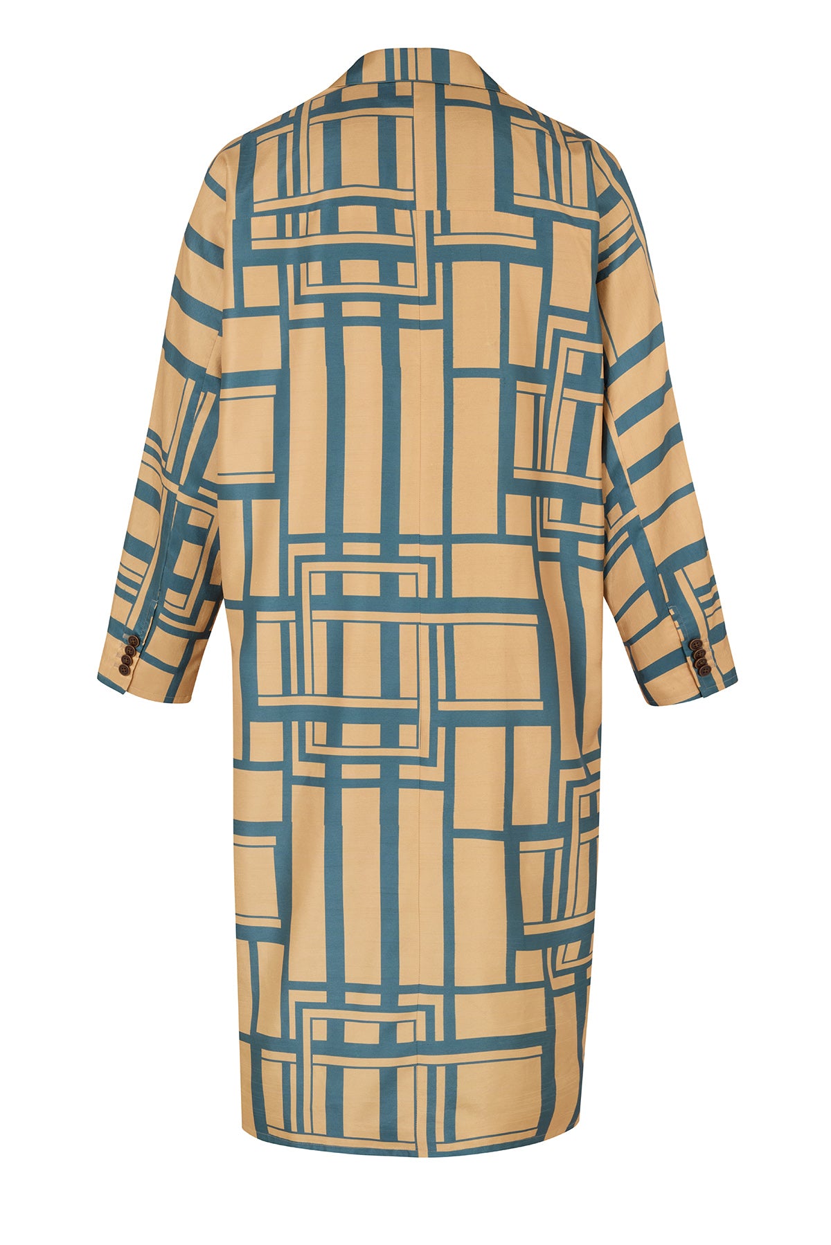 Classic Smoking Long Jacket "Kimono Mid Century"